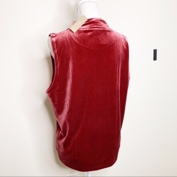 J.Crew NWT Garnet Red Velvet Sleeveless Top Sz XL - Picture 4 of 9